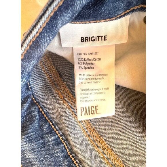 PAIGE Denim Brigitte Slim Fit Jeans Light Wash Sz 28 EUC Designer Denim Mid-Rise - Picture 6 of 9